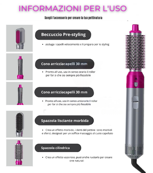 Velix - Spazzola ad Aria Calda 5 in 1